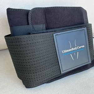 Sweat Belt Waist Trainer sauna trimmer Belt Black Medium